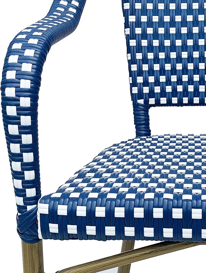 Christopher Knight Home Cecil Bistro Chairs, Navy Blue + White + Wood Print - Photo 5