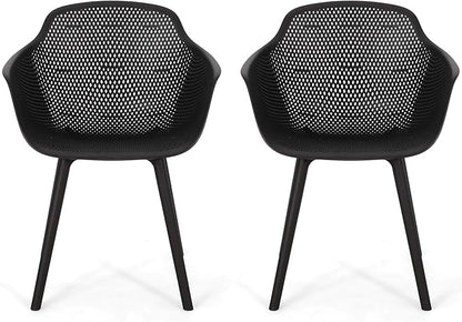 Christopher Knight Home Davina Outdoor Dining Chair (Set of 2), Polypropylene, Black