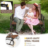 Giantex Outdoor Glider Bench Chair - Extra-Large 2 Person Loveseat with Breathable Fabric, Steel Frame - Photo 7