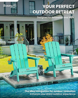 Folding Adirondack Chair 2 Pack, HDPE All-Weather Fire Pit Chairs, Plastic Adirondack Chairs with 2 Cup Holder - Photo 3