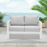 Wisteria Lane Patio Furniture Aluminum Loveseat, All-Weather Outdoor 2 Seats Sofa Couch - Photo 7