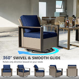 Patio Chairs Set of 2, Outdoor Swivel Rocker Patio Chairs, Metal Patio Furniture with Deep Seating - Photo 3