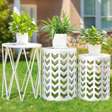Y&M Set of 3 Metal Round Coffee Table, Side Table End Table for Indoor Outdoor Multifunctional Use - Photo 1