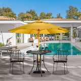 VINGLI 32" Outdoor Dining Table, Round Patio DiningTable with Umbrella Hole - Photo 2