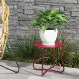 Grand patio Outdoor Side Table 18-inch Round End Table Accent Table for Bistro Balcony Apartment Red - Photo 7
