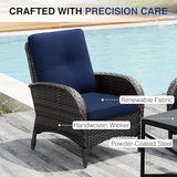 Joyside Wicker Patio Chairs Set of 2, Rattan Outdoor Furniture with Thickened Cushions, High Back, Deep Seating - Photo 3