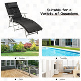 Giantex Chaise Lounge Chair for Outside, Pool Folding Reclining Beach Chair W/Removable Cushion&Headrest Pillow - Photo 8