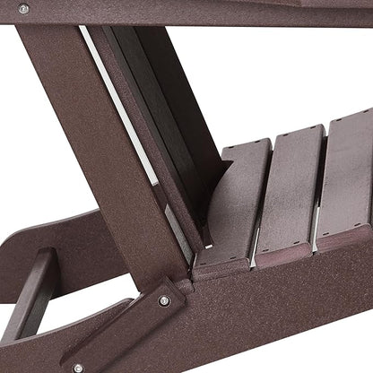 WestinTrends Malibu Malibu Outdoor Folding Poly Adirondack Chair (Set of 8), Dark Brown