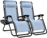 Best Choice Products Set of 2 Adjustable Steel Mesh Zero Gravity Lounge Chair Recliners w/Pillows and Cup Holder Trays - Photo 1