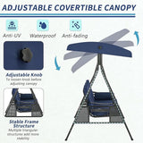 AECOJOY Outdoor Porch Swing, 3-Seat Porch Swing with Adjustable Canopy - Photo 6
