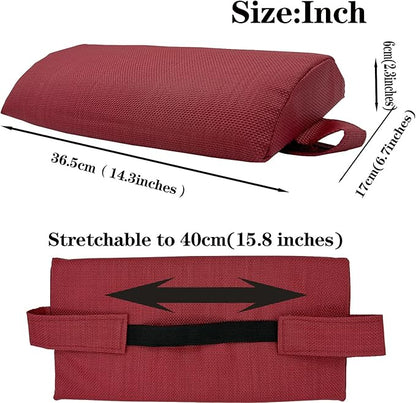 Ostlttyn Zero Gravity Chair Replacement Pillow Headrest with Elastic Band, Universal Soft Removable Padded Cushion Head Pillow for Zero Gravity Lounge Chair, Folding Patio Lawn Recliner Chair, Red