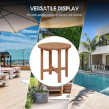 WestinTrends Dylan Adirondack Round Outdoor Side Table, Teak - Photo 7