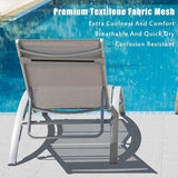 Domi Outdoor Chaise Lounge Set of 3 Patio Recliner Chairs with Adjustable Backrest and Removable Pillow for - Photo 5