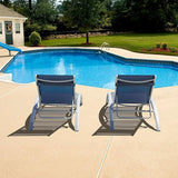 Domi Pool Lounge Chairs Set of 2, Aluminum Adjustable Outdoor Chaise Lounge - Photo 9
