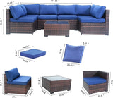 7 Piece Rattan Outdoor Patio Furniture Set, Weather-Resistant Outdoor Conversation Furniture with Ottoman - Photo 3