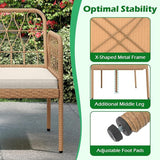 HAPPYGRILL Patio Rattan Loveseat, 2-Seat Wicker Chairs with Built-in Table - Photo 9