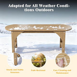 Outdoor Bench Garden Bench, HIPS 2-Person All-Weather Patio Dining Bench Outside Weatherproof Furniture for Garden - Photo 6