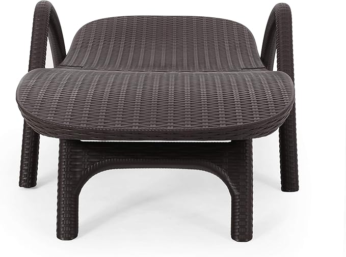 Christopher Knight Home Blanche Outdoor Faux Wicker Chaise Lounge, Dark Brown - Photo 9