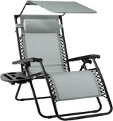Best Choice Products Folding Zero Gravity Outdoor Recliner Patio Lounge Chair w/Adjustable Canopy Shade, Headrest - Photo 1