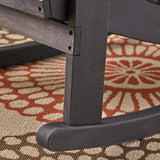 Christopher Knight Home Cara Outdoor Adirondack Acacia Wood Rocking Chair, Dark Gray Finish - Photo 9