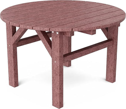Wildridge Classic 33” Occasional Table, Cherrywood - Outdoor Weather Resistant Poly Conversation Table for Patio, Porch, Deck
