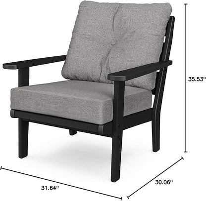 POLYWOOD® Lakeside Deep Seating Chair in Black/Grey Mist