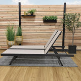 Vivere Set of 2 Aluminum Outdoor Chaise Lounge Chairs, Urban Sun Adjustable Reclining Patio Loungers - Photo 3