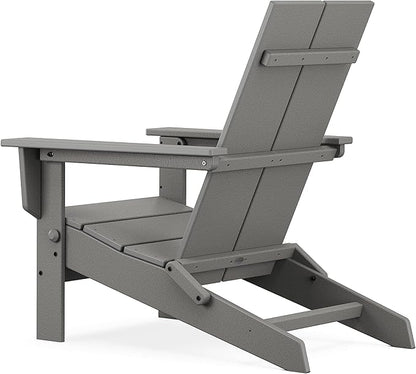 POLYWOOD Contemporary Modern Folding Adirondack Chair in Lime