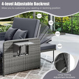 Tangkula Patio Rattan Daybed with 4-Level Adjustable Backrest - Photo 5