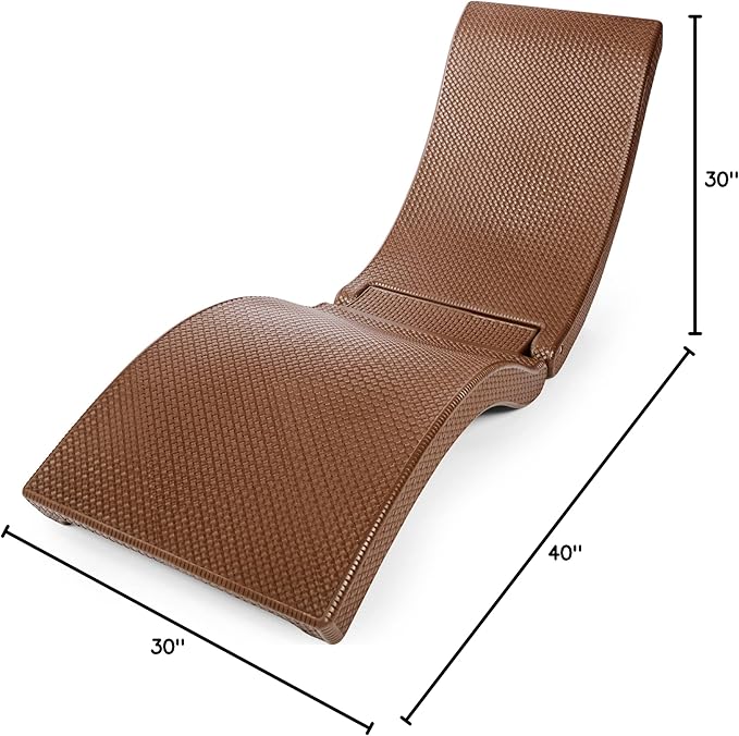 Pool Mate Luxury Swimming Pool Patio Chaise Lounge Chair, Brown