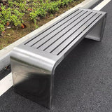 Outdoor Benches Weatherproof 304 Stainless Steel Metal Garden Benches Backless for Front Porch Patio Commercial - Photo 2