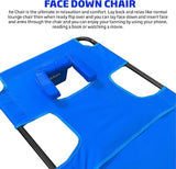 Face Down Tanning Chaise Lounge Chair - Face & Arm Holes - 2 Legs Support - Polyester Material – Backrest Positions - Photo 6