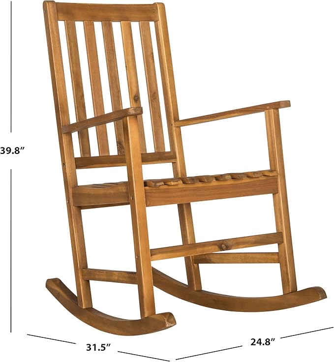 SAFAVIEH Outdoor Collection Barstow Teak Rocking Chair