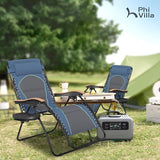 PHI VILLA XXL Oversized Padded Zero Gravity Chair, Foldable Patio Recliner - Photo 2