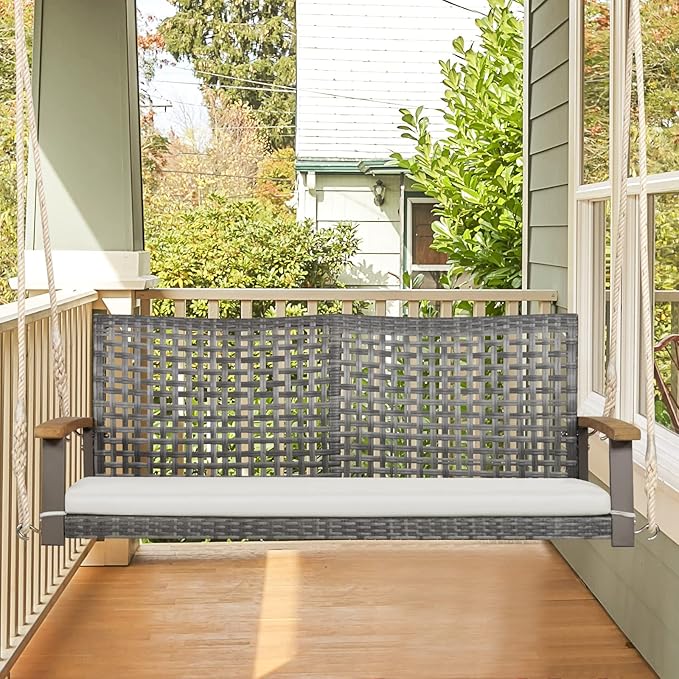 Tangkula 2-Person Outdoor Porch Swing with 118" Hanging Ropes - Photo 2