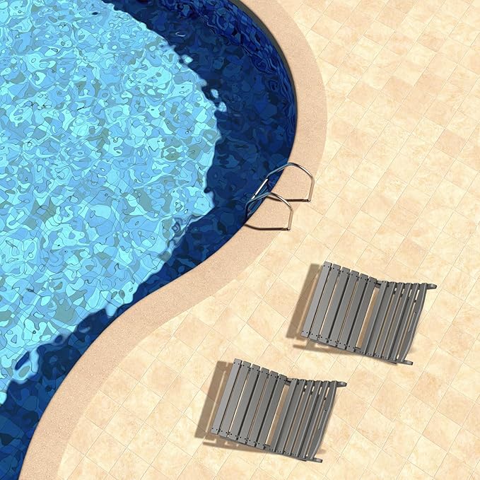 GREENVINES Folding Wave Chairs Set of 2 | Xavier | Portable Adirondack Chair | HDPE | All Weather | Gray | for Fire Pit Beach Outdoor Deck Poolside Garden Patio Porch Fishing
