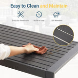Wisteria Lane Outdoor Furniture Patio Coffee Table, Rectangle Outdoor Coffee Table - Photo 4