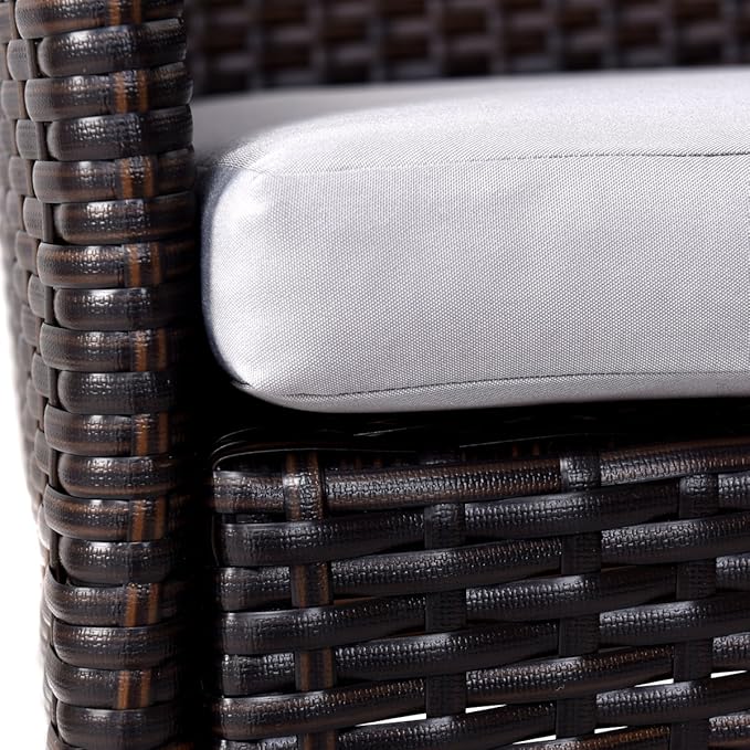 ReunionG 2PCS Patio Rattan Chairs, Furniture Armchair Set with Removable Cushions, Garden, Balcony - Photo 7
