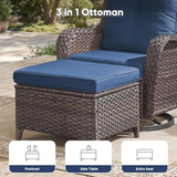 Belord 8 Piece Wicker Patio Furniture Set, Outdoor Swivel Rocker Chairs Set of 4 with Ottomans and Rattan Couch - Photo 9