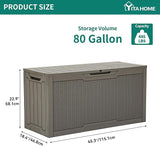 YITAHOME 80 Gallon Outdoor Storage Box, Large Water Resistant Resin Deck Box - Photo 6
