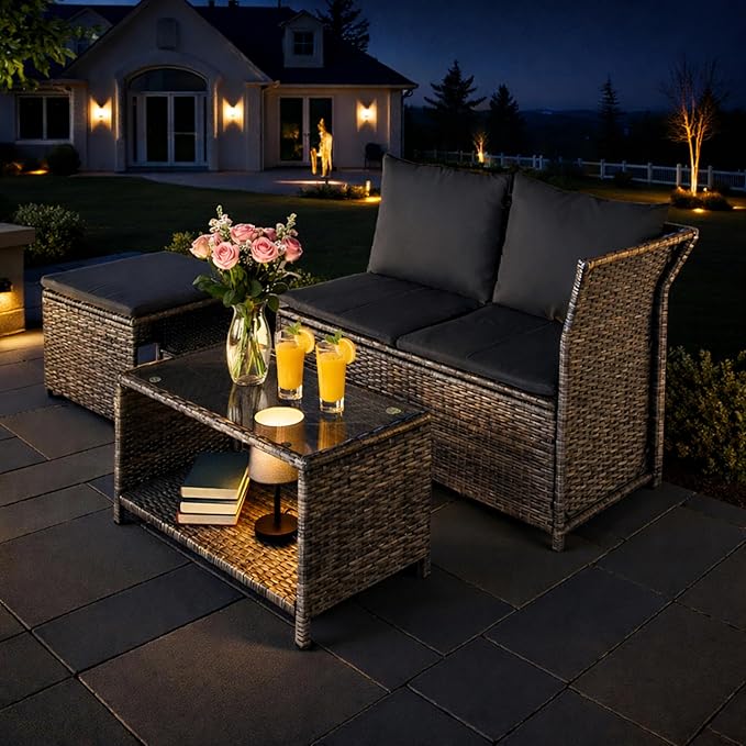 GIANGSUNNY 4 Patio Furniture Set with Storage - Photo 9