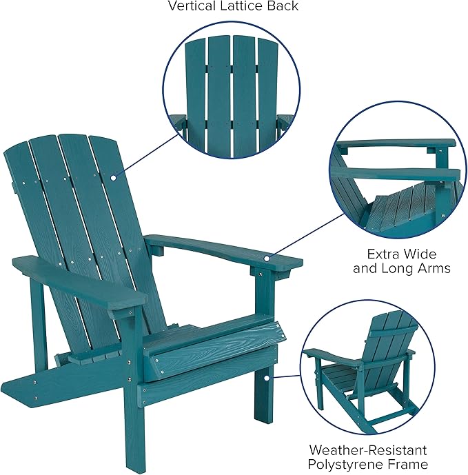 Flash Furniture Charlestown Commercial Grade Indoor/Outdoor Adirondack Chair - Photo 5