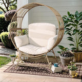 Fancyango Egg Chair Outdoor Indoor, Oversized Rattan Chair with Thicken Cushion - Photo 1
