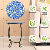 Patio Side Tables, 14"" Indoor Outdoor Metal Side Table for Poolside Bistro Balcony Yard Porch Bedside - Photo 2