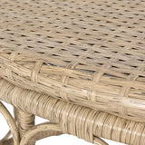 Boho Round Coffee Table - Circular Rattan Patio Coffee Tables, All-Weather and Rust Resistant - Photo 4