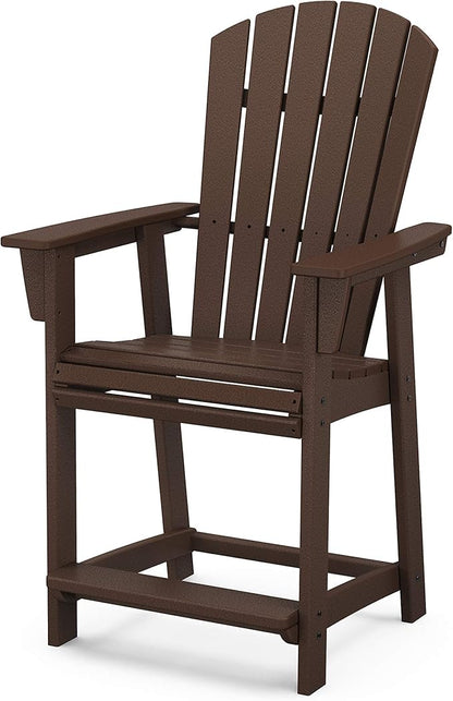 POLYWOOD® Nautical Curveback Adirondack Counter Chair in Mahogany
