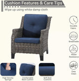 5 Piece Patio Furniture Set, 2-Seater Loveseat, 2 Chairs and 2 Side Tables - Photo 6