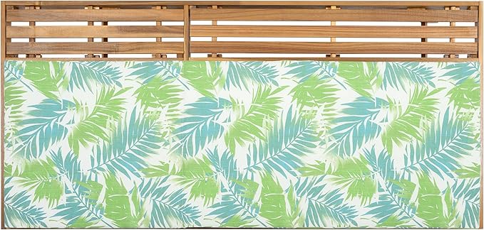 GDFStudio Acacia Wood Chaise Lounge Set with 2" Water-Resistant Cushion,4-Position Adjustable Backrest Recliner,Outdoor Lounger Chair for Patio,Garden,Poolside,Balcony,Deck,79" C Green Leaf,Teak