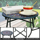 Outdoor Metal Side Tables, 14" Round Patio Side Table - Photo 4