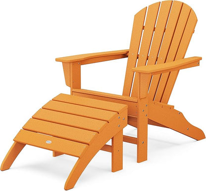 POLYWOOD South Beach 2-Piece Adirondack Chair Set with Ottoman